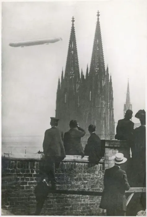 Framed Print : Zeppelin Print over Cologne Cathedral Framed Print : Zeppelin Print over Cologne Cathedral