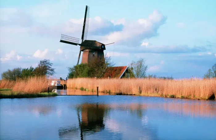 Framed Print : Netherlands Windmill Print