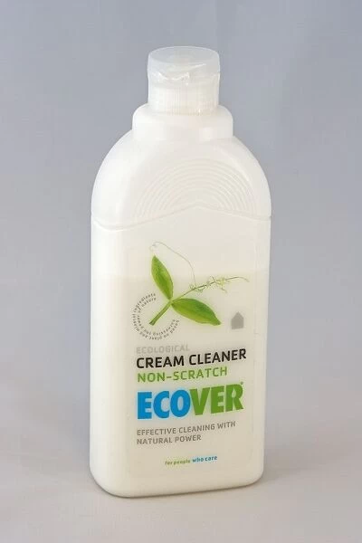 Plastic bottle - Ecover ecological cleaning cream environmentally friendly green UK