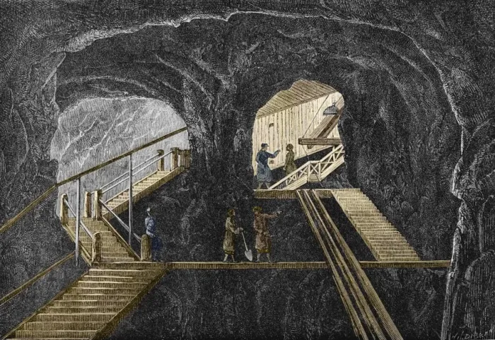 Framed Print : Graphite Mine Print, 19th Century Framed Print : Graphite Mine Print, 19th Century