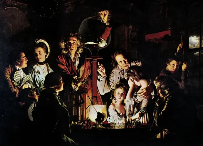 Framed Print : Joseph Wright's The Air Pump Print, a depiction of an air pump experiment Framed Print : Joseph Wright's The Air Pump Print, a depiction of an air pump experiment