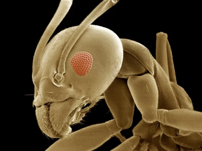 Framed Print : Coloured SEM Print of Ant Head Framed Print : Coloured SEM Print of Ant Head