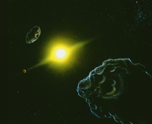 Artists impression of view from the asteroid belt