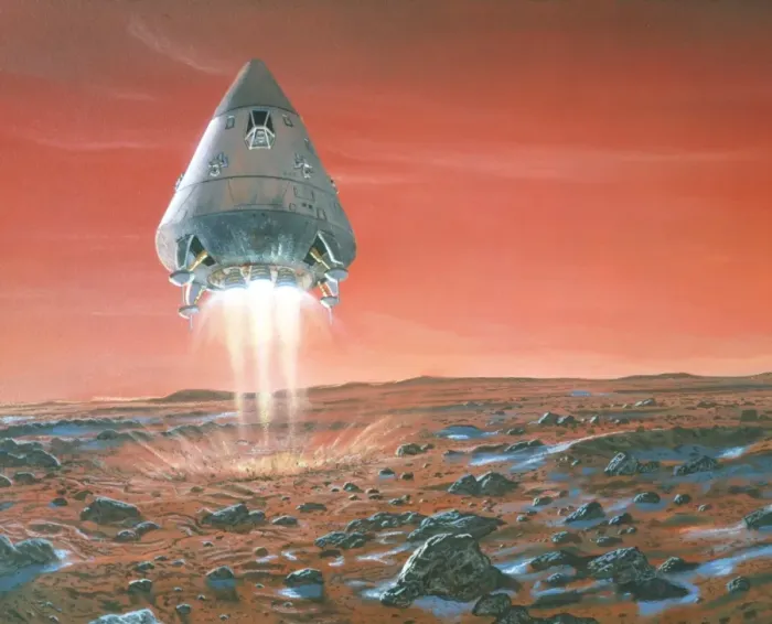 Framed Print : Mars Exploration Module Landing Print