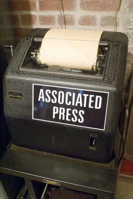 Framed Print : Associated Press Teletype Machine Print Framed Print : Associated Press Teletype Machine Print