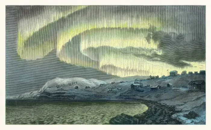 Framed Print : Aurora Observation Print, 1839 Framed Print : Aurora Observation Print, 1839