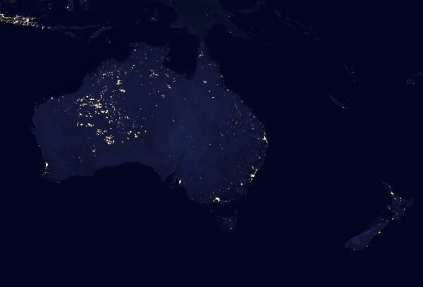 Australia at night, satellite image