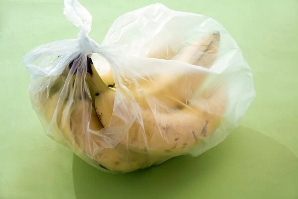 Bananas in a plastic food bag