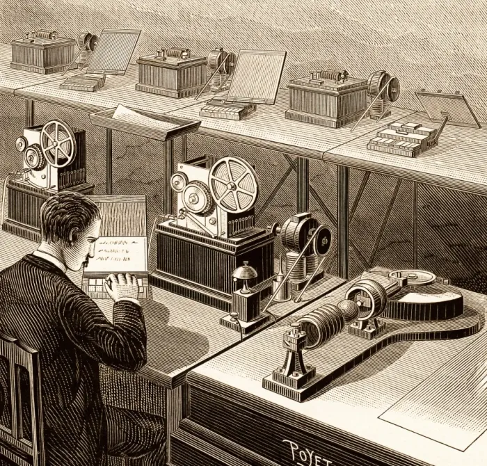 Framed Print : Baudot Telegraph System Print Framed Print : Baudot Telegraph System Print