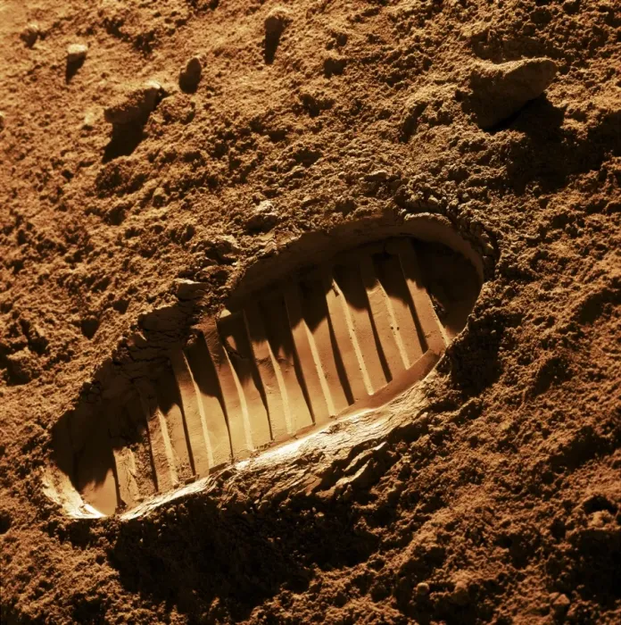 Framed Print : Bootprint on Mars Print Framed Print : Bootprint on Mars Print