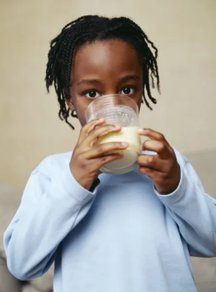 Boy drinking milk