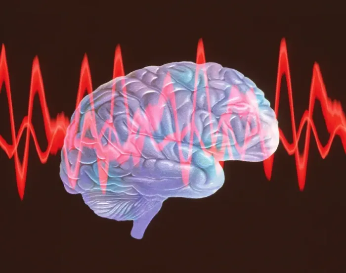 Framed Print : Brainwaves Print: Abstract Side View of a Brain with Red EEG Patterns Framed Print : Brainwaves Print: Abstract Side View of a Brain with Red EEG Patterns