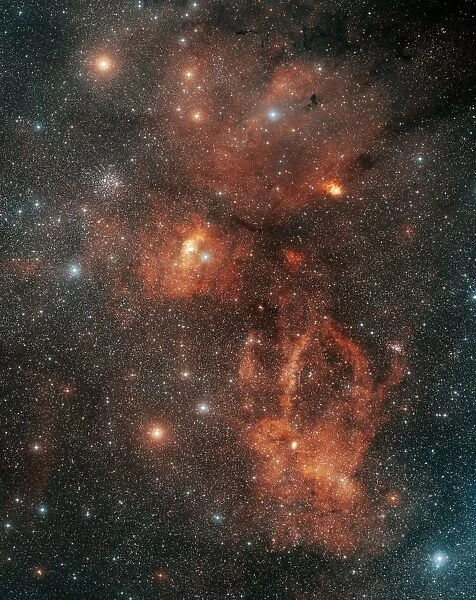 Bubble nebula and surrounding nebulae