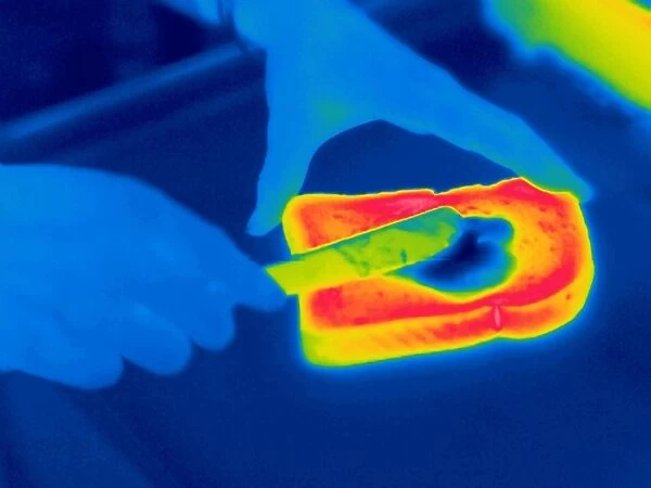 Buttering toast, thermogram