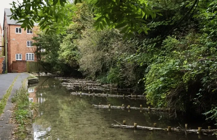 Framed Print : Chalk Stream Flow Deflector Print