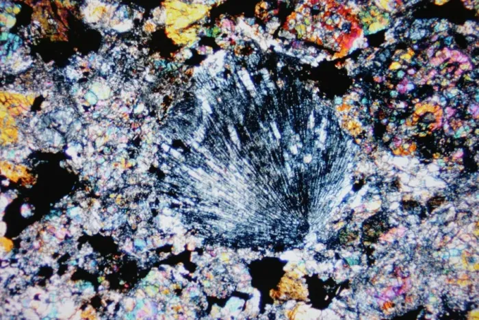 Framed Print : Chebarkul Meteorite Print, Polarised Light Micrograph Framed Print : Chebarkul Meteorite Print, Polarised Light Micrograph