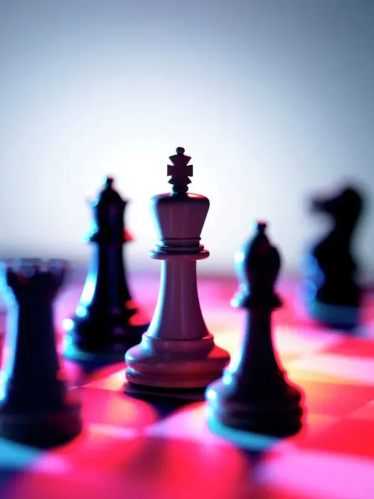Framed Print : Chess Pieces Print on a Chessboard Framed Print : Chess Pieces Print on a Chessboard
