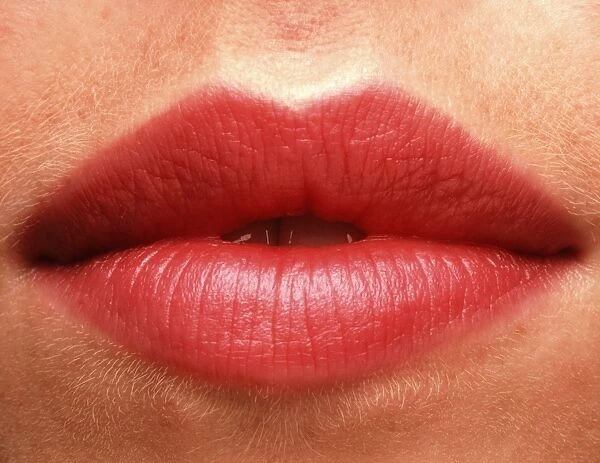 Close-up of the lips of a woman (front view)