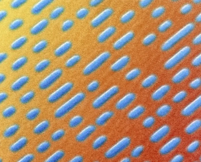 Framed Print : Coloured SEM Print of Compact Disc Surface Framed Print : Coloured SEM Print of Compact Disc Surface