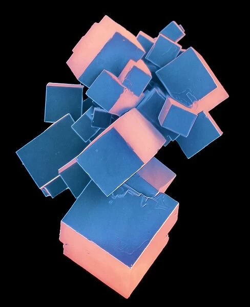 Coloured SEM of pure salt crystals