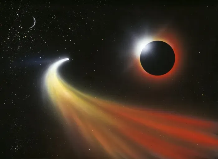 Framed Print : Comet and Eclipsing Planet Print Framed Print : Comet and Eclipsing Planet Print