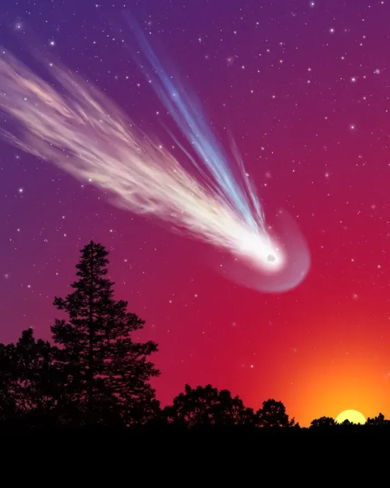Framed Print : Comet Print over Trees Framed Print : Comet Print over Trees
