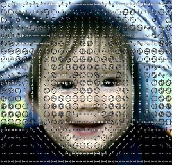 Computer analysis of a smile on a babys face