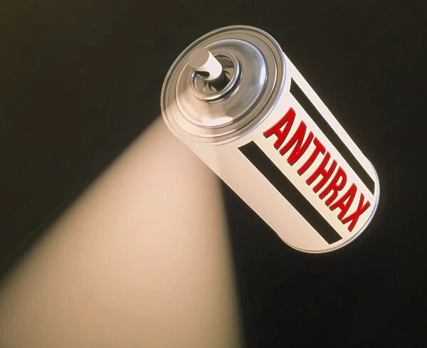 Computer artwork of an anthrax aerosol spray can