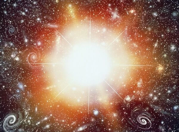 Computer artwork of a supernova explosion