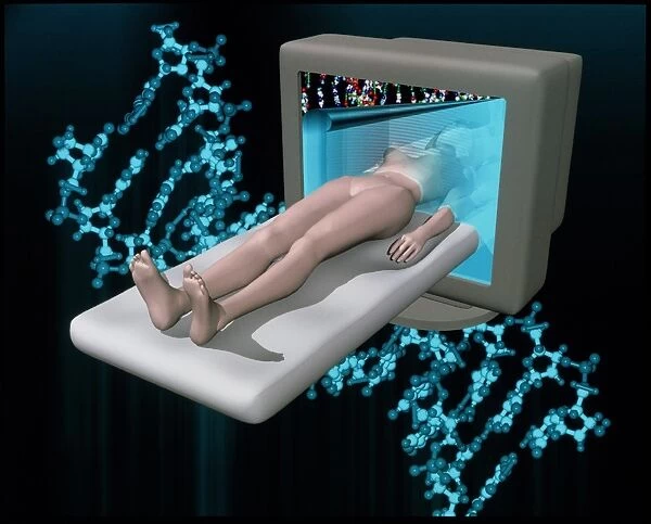 Conceptual artwork of human genetic analysis