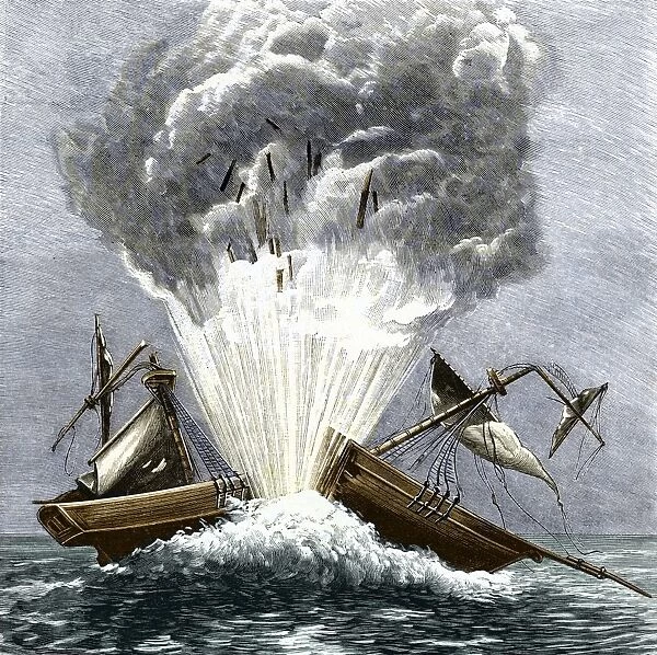 Detonation of the first torpedo, 1805