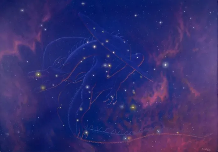 Framed Print : Draco Constellation Print Framed Print : Draco Constellation Print