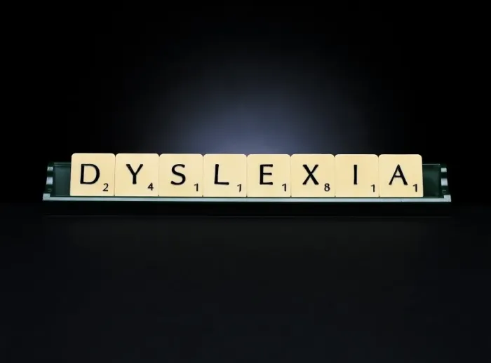 Framed Print : Print of Dyslexia letters, a visual representation of the word Framed Print : Print of Dyslexia letters, a visual representation of the word