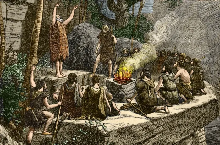 Framed Print : Early use of fire Print