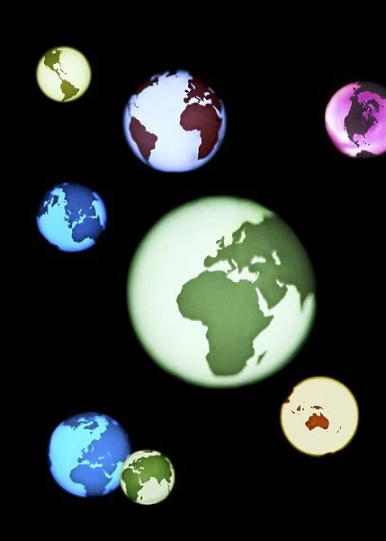 Earth globes, composite artwork