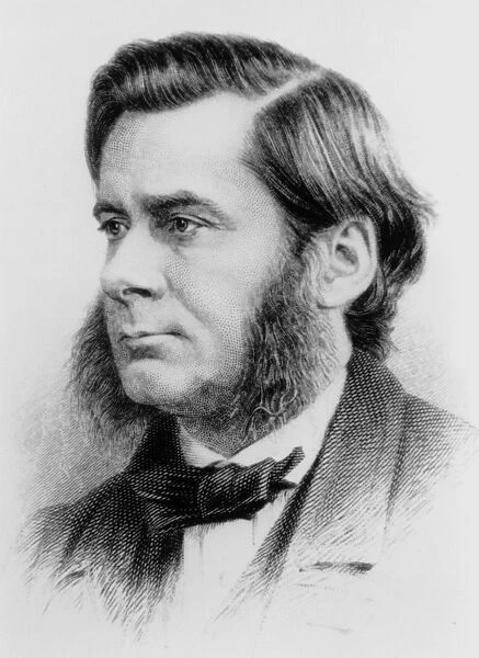 Engraving of biologist Thomas Huxley, in 1874