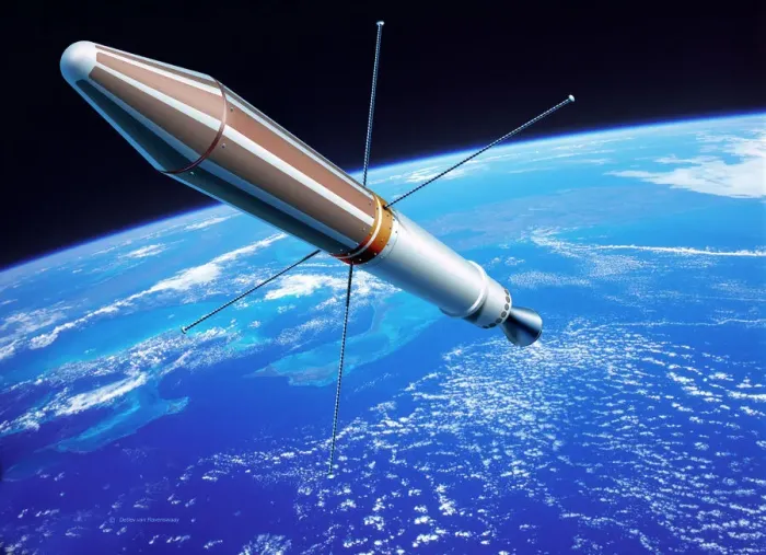 Framed Print : Computer artwork of Explorer 1 in orbit Print