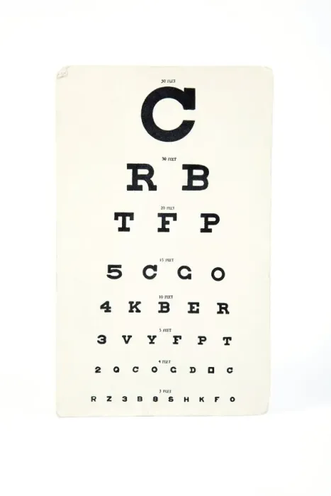 Framed Print : Standard Snellen Print Chart