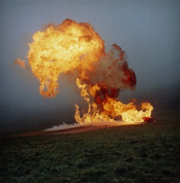 Fireball from liquid petroleum gas explosion
