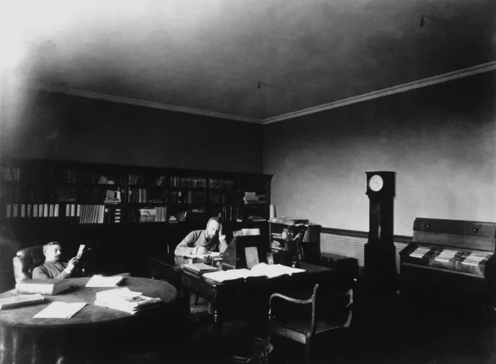 Framed Print : David Gill in his Cape Observatory study, a photograph print Framed Print : David Gill in his Cape Observatory study, a photograph print