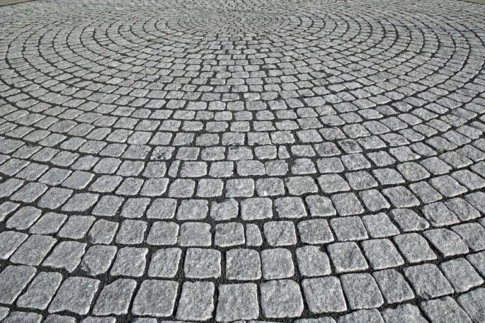 Framed Print : Granite Paving Print in Circular Pattern Framed Print : Granite Paving Print in Circular Pattern