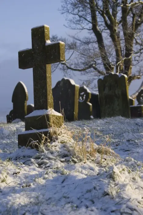Framed Print : Graveyard in Snow Print Framed Print : Graveyard in Snow Print