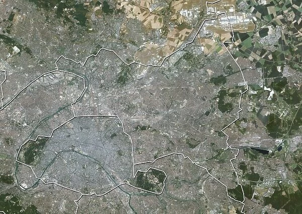 Ile-de-France, France, satellite image