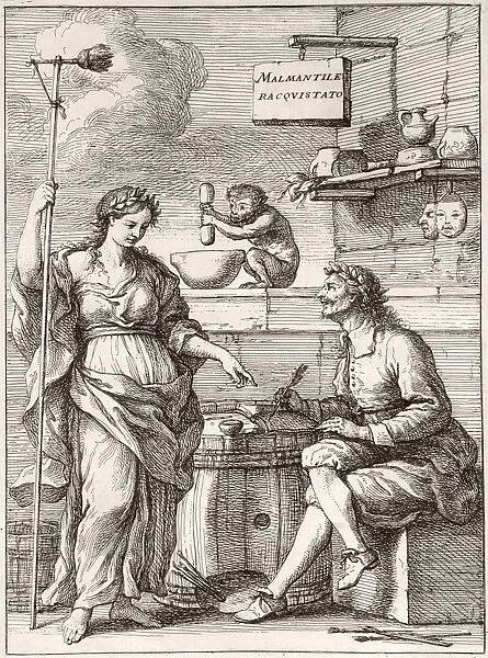 Italian poetry frontispiece, 18th century