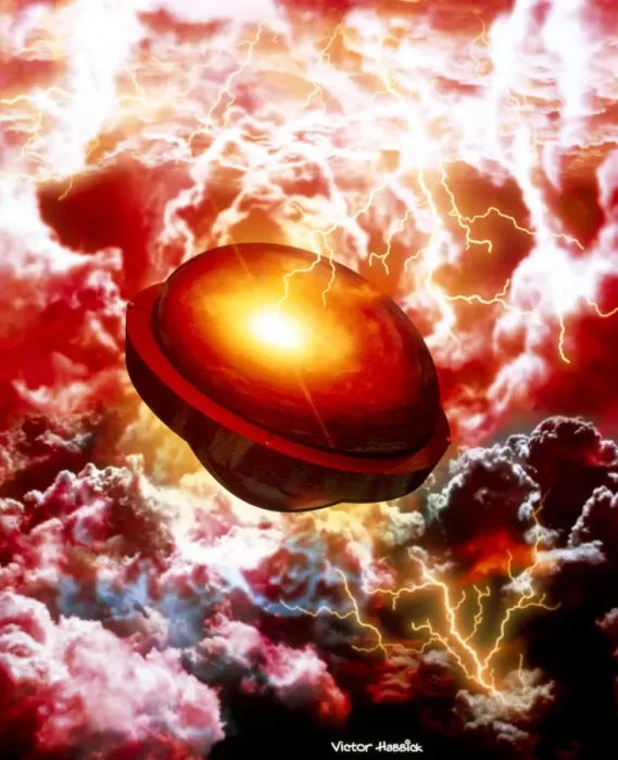 Framed Print : Galileo Probe Enters Jupiter's Atmosphere Print Framed Print : Galileo Probe Enters Jupiter's Atmosphere Print