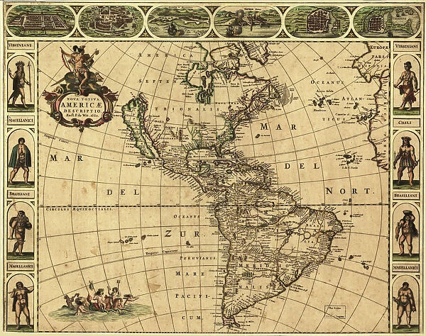 Map of the Americas, 1660