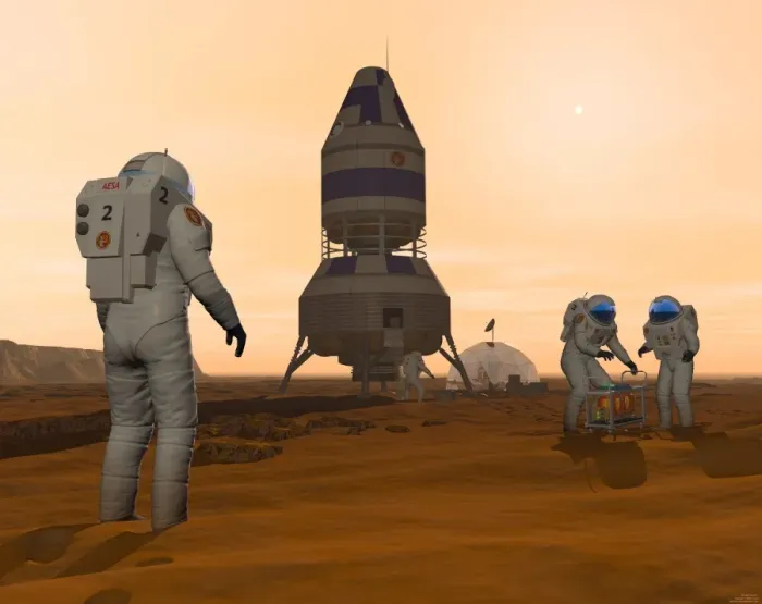Framed Print : Mars Base Setup Print Framed Print : Mars Base Setup Print