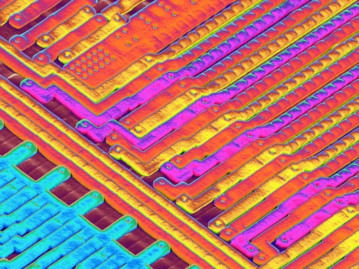 Framed Print : SEM Microchip Surface Print Framed Print : SEM Microchip Surface Print