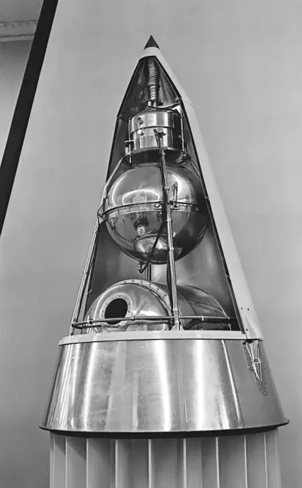 Framed Print : Print of Sputnik 2 Cut-away Model Framed Print : Print of Sputnik 2 Cut-away Model