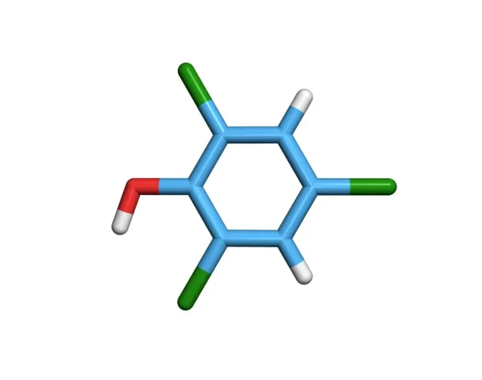 Framed Print : Computer model of 2, 4, 6-trichlorophenol molecule Print Framed Print : Computer model of 2, 4, 6-trichlorophenol molecule Print